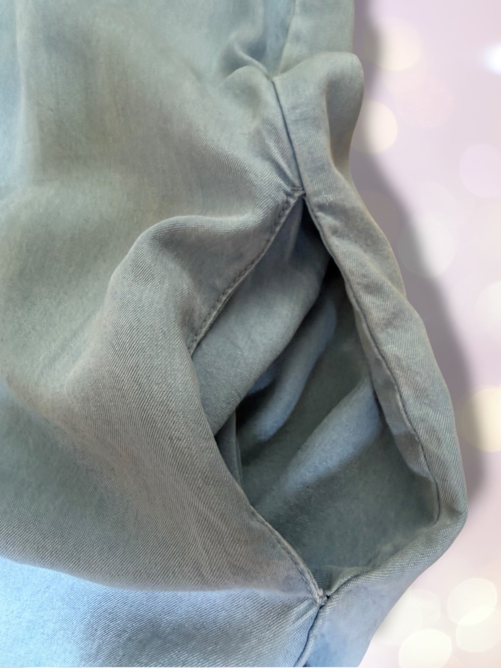 KLD 100% Tencel V-Neck Midi Dress in Light Blue, size roomy small - Picture 7 of 7